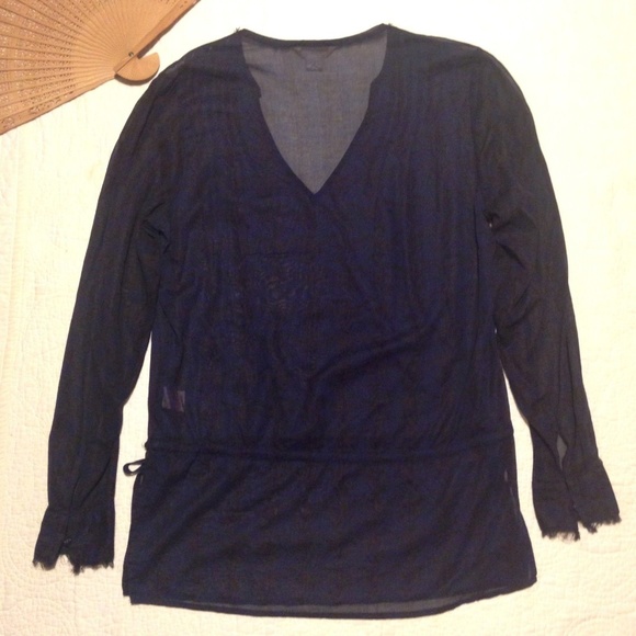 Polo Jeans Co Ralph Lauren Tunic Top LS Sheer - Picture 8 of 8